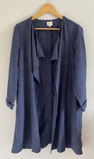 *east* Blue Linen Waterfall Kimono Jacket Coat M Mother Of Bride Wedding Etc.