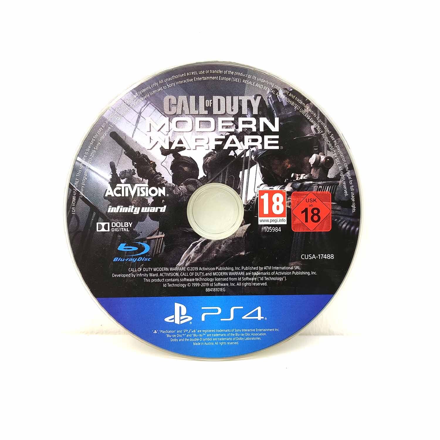 Playstation 4 Spiel CALL OF DUTY MODERN WARFARE STEELBOOK USK18