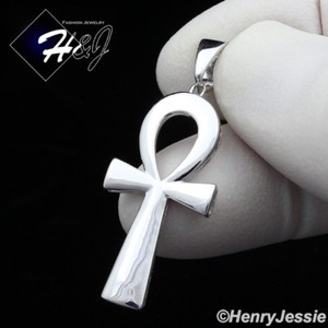 Authentic MEN 925 STERLING SILVER PLAIN GOLD PLATED/SILVER ANKH KEY CROSS PENDANT*SP195