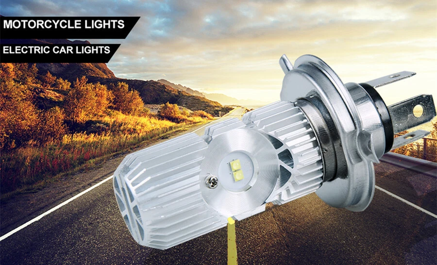 Bombillas de faros LED H4 Bombilla de luz de faro para accesorio de motocicleta scooter Foto 4 de 4