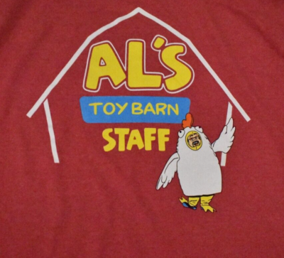 Disney Pixar Toy Story Mens AL's Toy Barn Staff Red Shirt New S