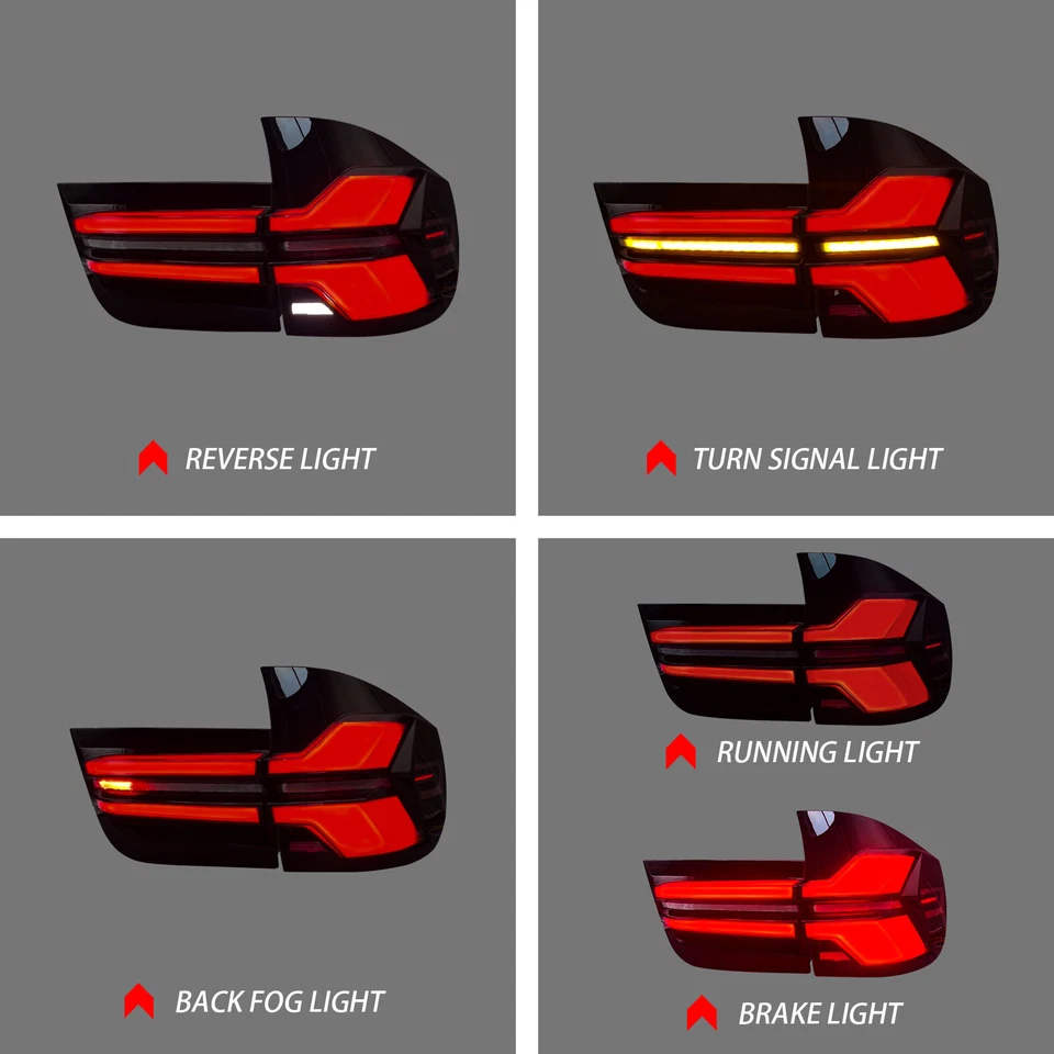 LED Tail Lights Rear Brake Lamp Inner Outer For BMW X5 E70 2007-2010 2011-2013 Foto 3 de 4