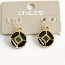 New Chicos Enamel Round Drop Earrings Gift Fashion Women Party Holiday Jewelry