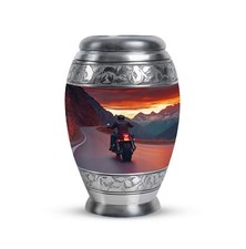 Motorbike Riders Small Urn For Human Ashes Adult Men Keepsake Funeral Urn 3 Inch