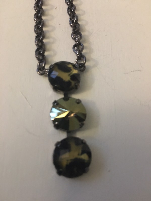 Made with Swarovski Crystals Leopard/Gold/Leopard New. Gunmetal Finish. 18-20”