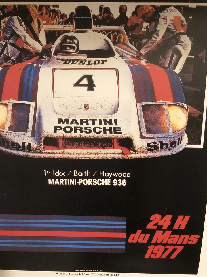 AWESOME Porsche poster winner 24 Heures du Mamd 1977 - Image 2 of 4