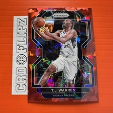 2021-22 Panini Prizm Red Cracked Ice #90 TJ Warren Indiana Pacers