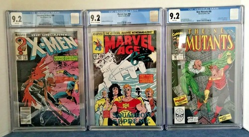 X-M 201 CGC 9.2 1ST CABLE/BABY. 9.2 X 3 MARVEL AGE 82 + NEW MUTANTS 86