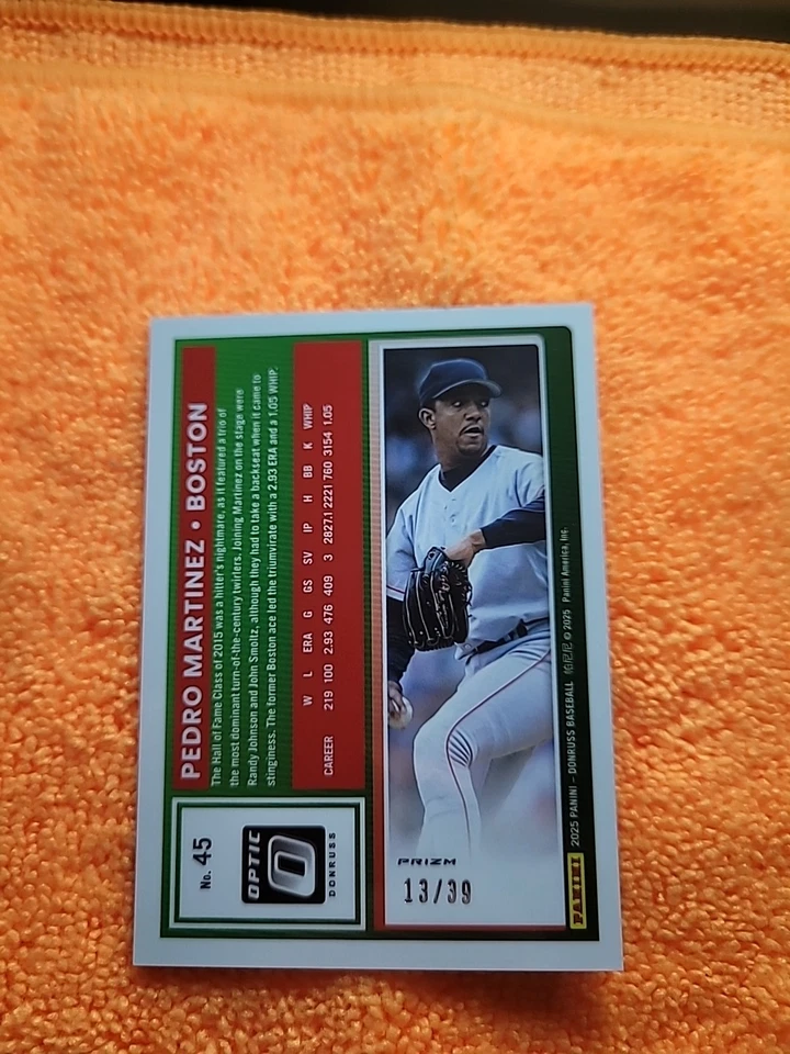 Béisbol Donruss 2025 Pedro Martínez 💥 Velocidad negra /39 🔥 Foto 2 de 4
