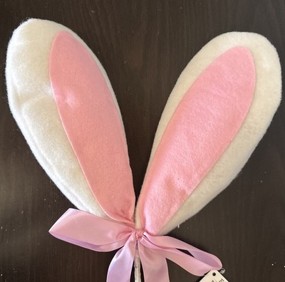 Easter Decor, Easter Bunny Ears Fabric Pick  22  Long 13  Wide Pink Now