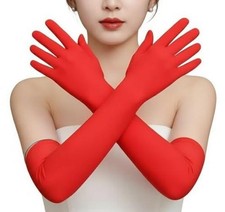 Cosplay Gloves Long Tight Spandex Strech Gloves Long Elbow Glove for Red