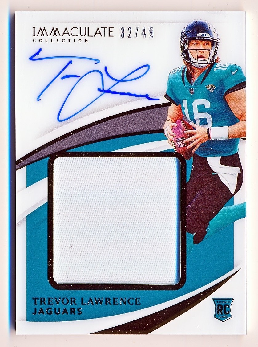 2021 Immaculate Trevor Lawrence Premium Patch Autographs Auto Rc SP #PPA-TL /49