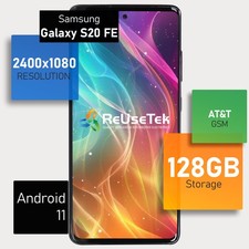 Samsung Galaxy S20 FE 5G  6.1" AMOLED  128 GB  AT T GSM  Good  Cloud Navy