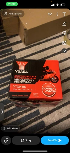 YUASA MOTORCYCLE & POWERSPORTS AGM BATTERY СОМВІРАСК YTX9-BS - Picture 1 of 3