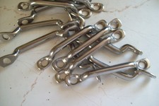 28- NEW - 5/8" tall x 3 1/4" long - Steel Footman Loops, Nickel