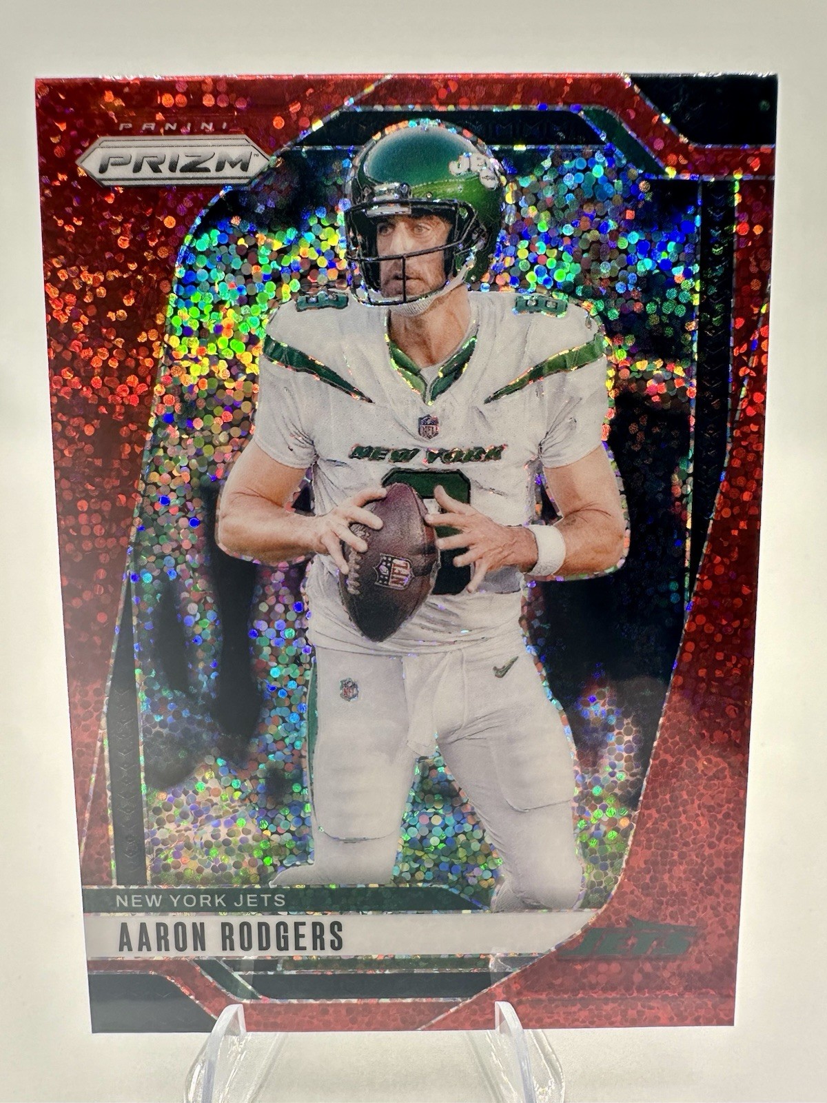 2024 Panini Prizm - Aaron Rodgers #222 Red Sparkle Prizm Jets/Steelers QB NFL