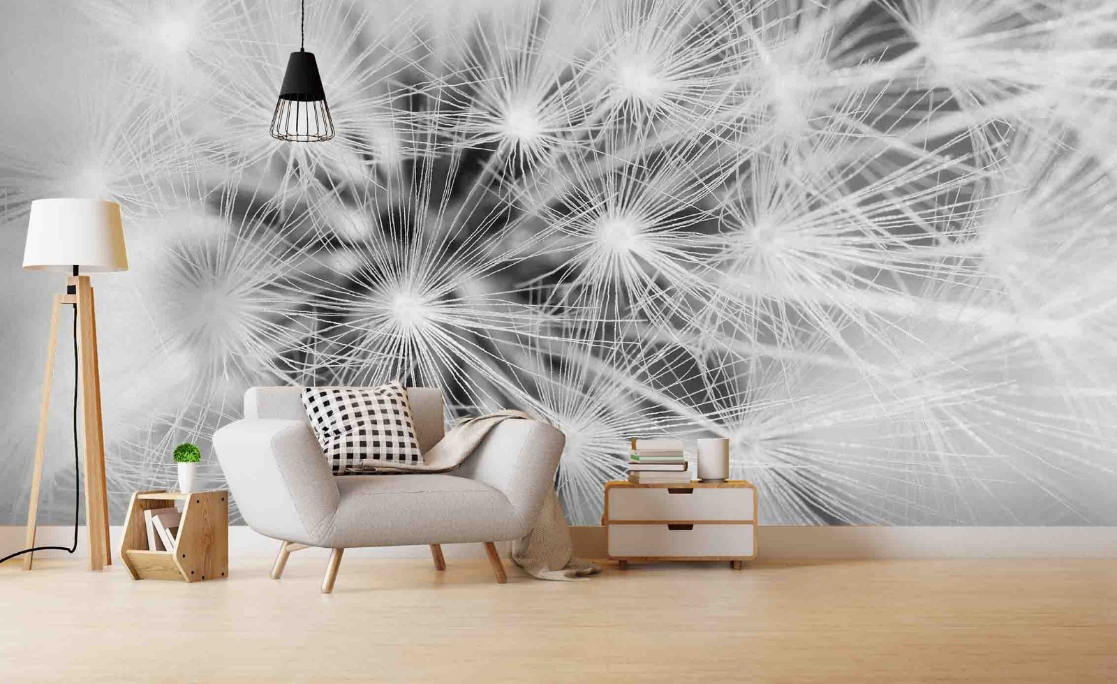 3D Dandelion Seed Close-up Wall Murals Wallpaper Murals Wall Sticker