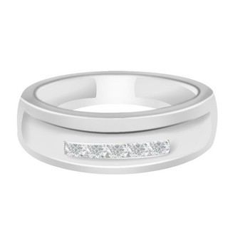 Anello uomo forma rotonda 0 20 ct D/VVS1 in oro bianco massiccio 14 kt tariffa gratuita