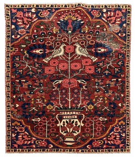 Authentic Hand Knotted Antique Tribal Baghtiyaar Wool Area Rug 5.4 x 3.7 Ft