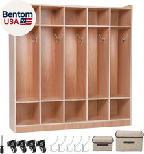 5-section Classroom Coat Locker With 10 Cubbies Wheeled Daycare Cubbies With 5