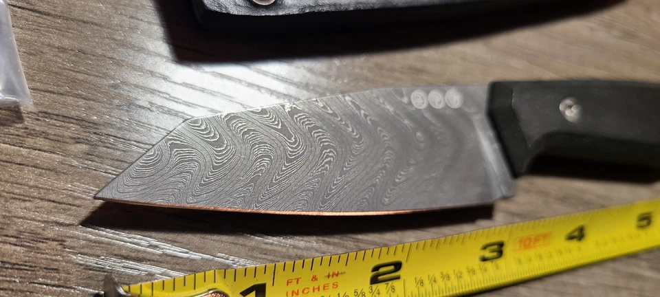 Boker AK1: Damascus w/ Coral Carbon Fiber Handles - Image 4 of 4