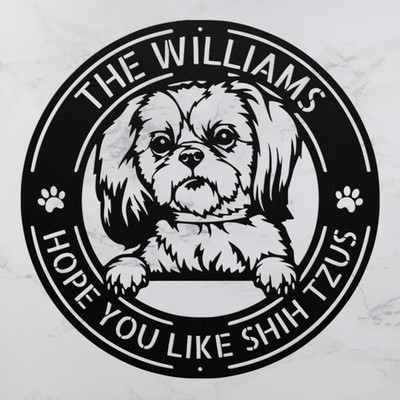 Personalized Shih Tzu Dog Metal Sign Custom Decor for Home or Pet Lovers Gifts