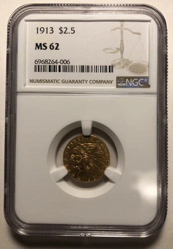 1913-P Indian Head Gold $2.5 NGC MS62
