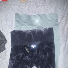 Gymshark Primark Work Out Women?s M Leggings Tie-Dye Green/Black