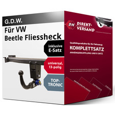 Anhängerkupplung abnehmbar + E-Satz 13pol universell für Beetle Fliessheck 03-