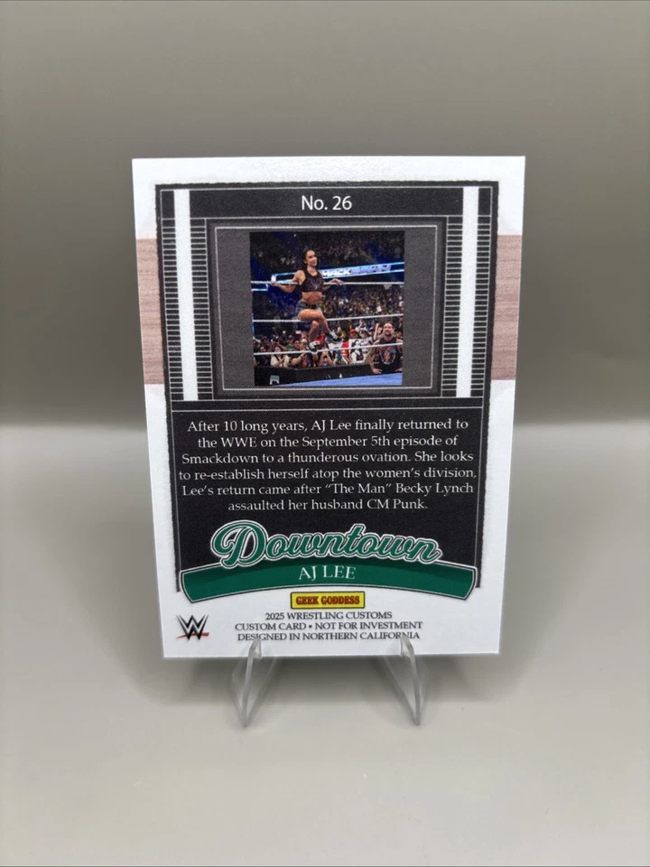 Custom Downtown AJ Lee Card Wrestling Unbranded New Design - Image 2 of 2