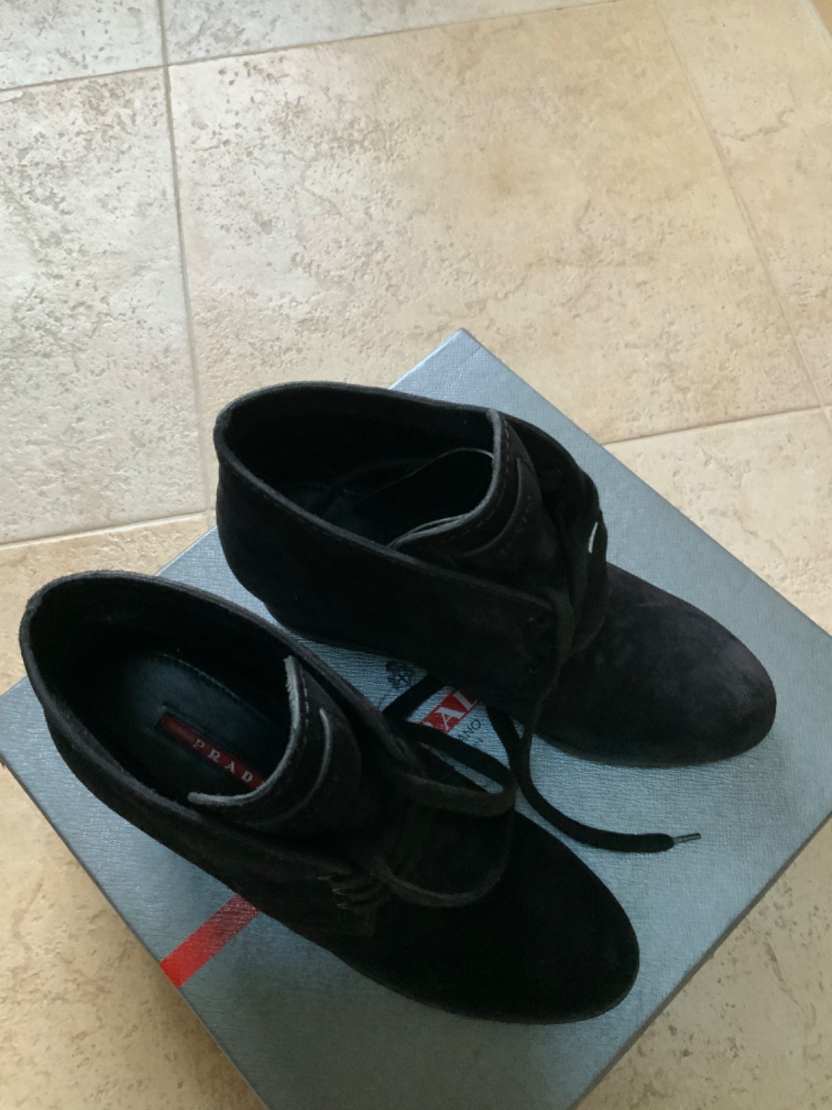 NEW Prada Logo Ankle Boots Booties Shoes Womens 38 image 4