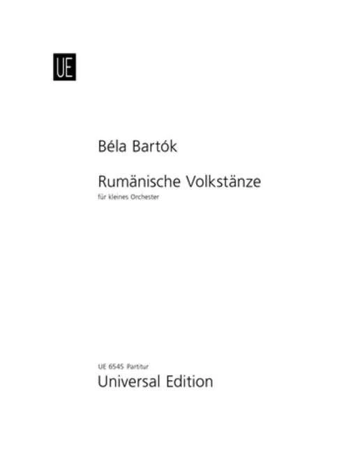 Rumanische Volkstanze Béla Bartók Score String Orchestra Universal Edition - Image 2 of 4