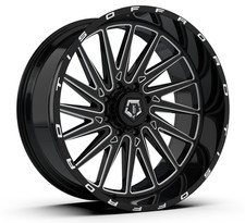 22 Tis 547bm Gloss Black Milled Accents Wheel 22x12 6x135 6x5.5 -44mm Truck Rim