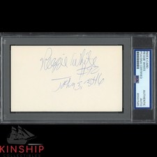 Reggie White signed 3x5 Index Card PSA DNA Slab Vintage HOF Eagles Auto C4983