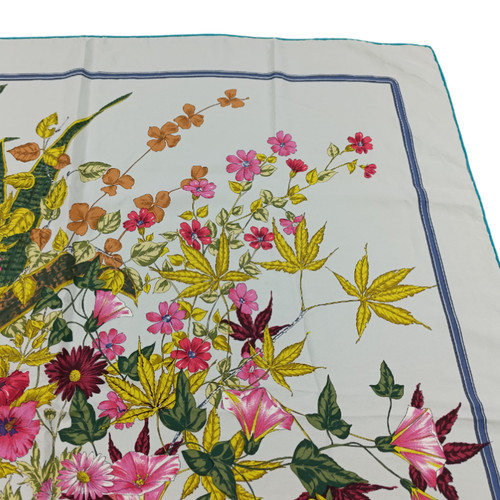 Christian Dior Silk Scarf Vintage Fox Animal Floral Luxury Auth Made in Italy 87, $159 - Photo 9