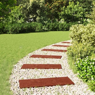 Gehwegstein 6 stk. Gummi Gartenornament Outdoor-Dekoration Gartenkunst vidaXL