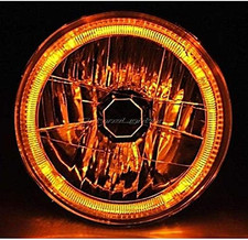 7" H6024 / 6014 Halogen Amber Led Halo Ring H4 Light Bulb Angel Eye Headlight