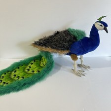 Hansa Peacock Plush Handcrafted Cuddly Realistic Stuffed Animal Toy 27'' Long