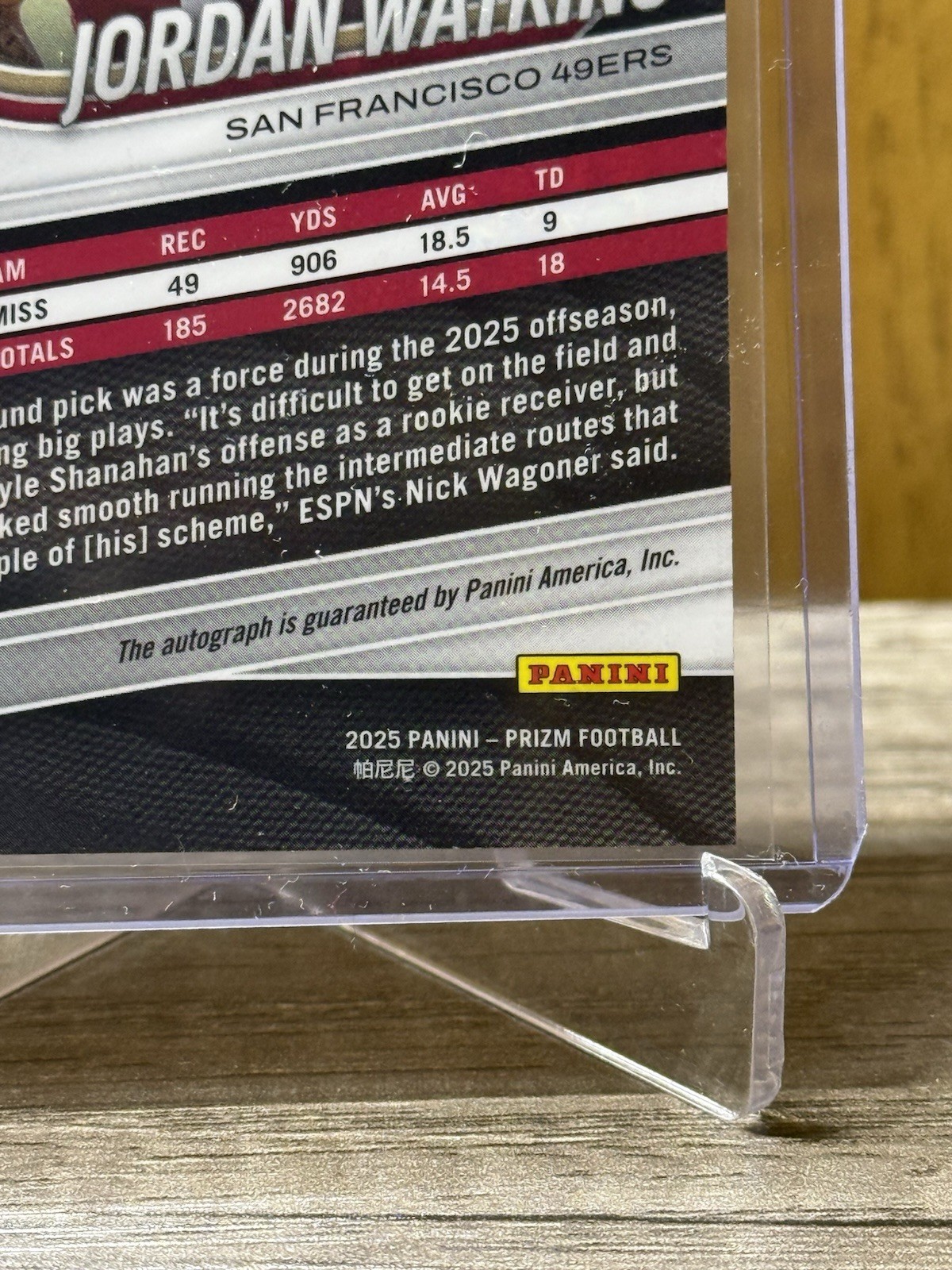 2025 Prizm Football No Huddle Jordan Watkins RC SSP Gold Disco Auto /10 49ers view 9
