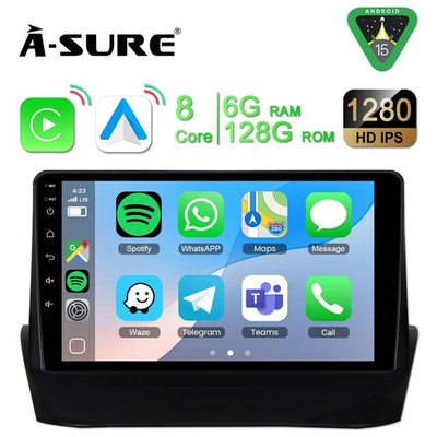6+128G Android 15 Autoradio CarPlay GPS NAV RDS FM Für Ford Fiesta MK6 2009-2014