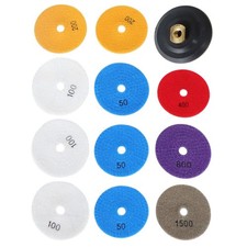 12 Pack Diamond Polishing Pads Wet Dry Kit 4" For Granite Concrete Marble