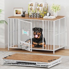 43" Dog Crate Furniture Foldable, No Assembly Decorative Dog Kennel Indoor
