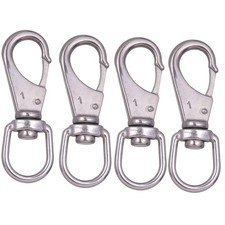 Stainless Steel Swivel Eye Snap Hook, 4 Pack 3.5 Inch Heavy Duty Scuba Divi...