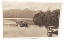 Derwentwater Catbells Lake District Postcard Photo 1910s Passenger Launch Scene
