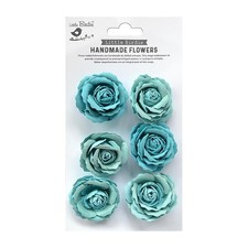 Little Birdie Ellis Paper Flowers 6/Pkg-Song Of The Sea - 3 Pack