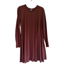 Old Navy Womens Burgundy Long Sleeve Swing Mini Dress Maroon Size M
