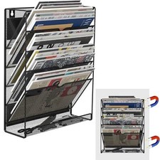 6-Tier Magnetic File Holder No Drilling File Cabinet Organizer for Refrigerator