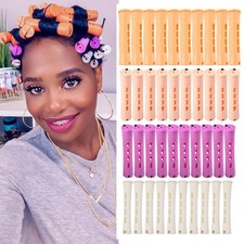 40pcs Perm Rods Set for Natural Hair 4 Sizes Cold Wave Rods Hair Rollers for Wom