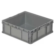 Orbis Nso2422-9 Grey Solid & Stackable Straight Wall Storage Container, 15.7