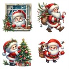 Christmas 3D Window Stickers Santa Claus PVC Wall Decals for Office Home Decor